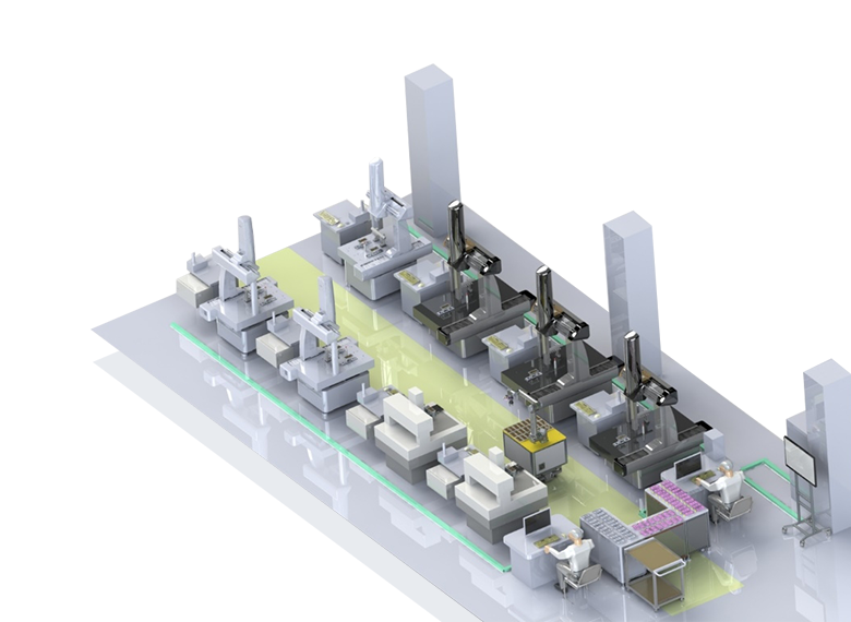 复合AGV多机柔性自动化测量方案